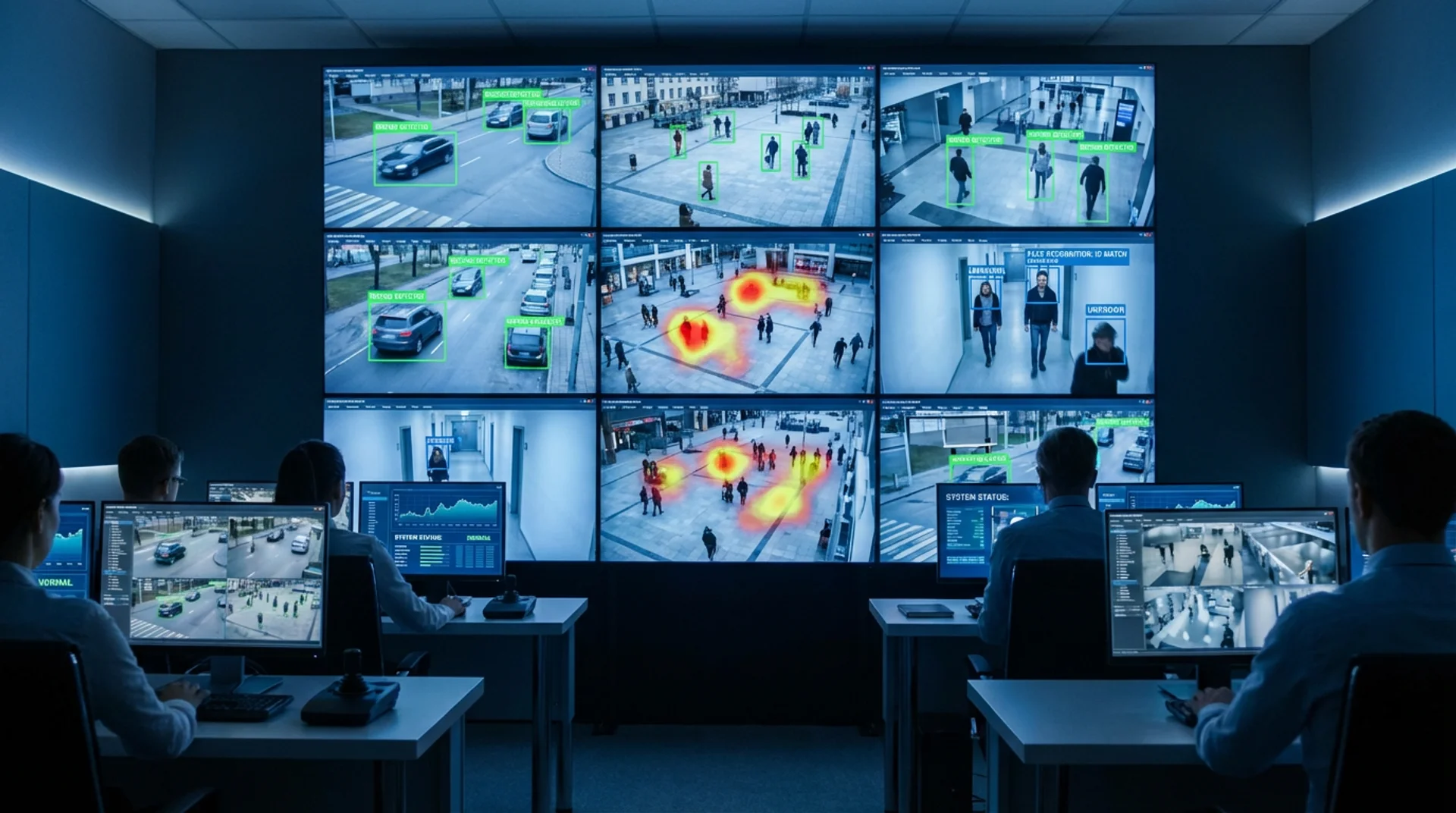 AI video analytics control-room display