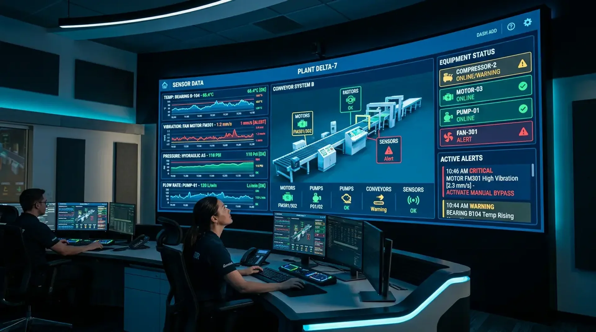 IoT sensor dashboard and smart monitoring interface